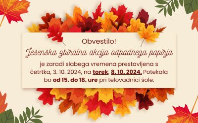 Jesenska zbiralna akcija odpadnega papirja