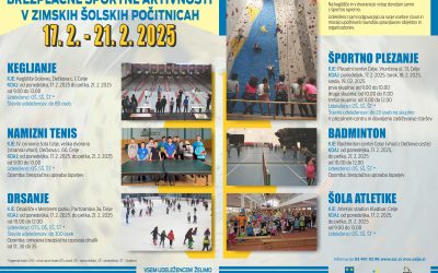 Brezplačne športne aktivnosti v zimskih šolskih počitnicah